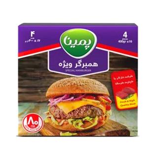 همبرگر ویژه 80% 4 عدد 400 گرمی پمینا