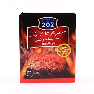 همبرگر 95% گوشت قرمز (استیک برگر) 4 عدد 500 گرمی 202